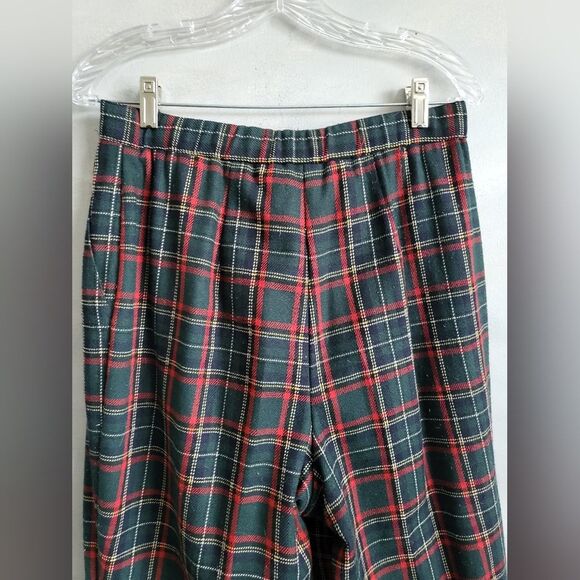 Koret High Waisted Pleated Lined & Pocketed Wool Blend Tartan Plaid Pants Sz 10 - Picture 7 of 16